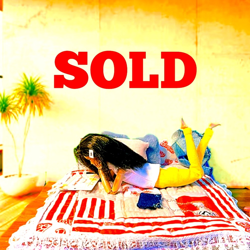 SOLD! Custom OOAK Barbie “queen-size”bed and 9-piece bedding
